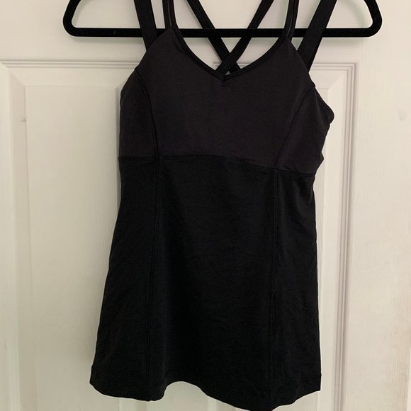 Lululemon Happy Strappy Black Tank Size 6 - Picture 4 of 5